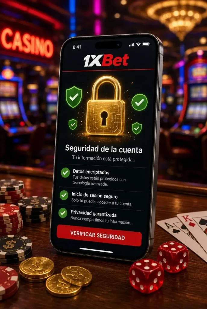 Teléfono con la página de seguridad